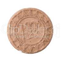 Antique ancient ceramic coin