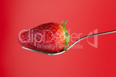 Strawberry on a fork