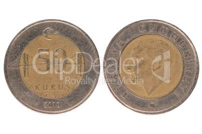 50 turkish kurus coin