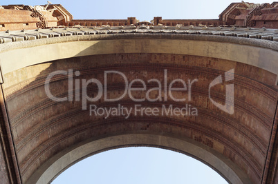 Bottom view of Arc de Triomf