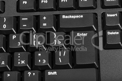 Electronic collection - black computer keyboard with key enter