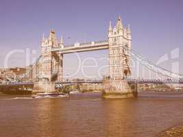 Retro looking Tower Bridge in London