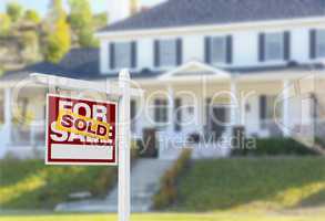 Sold Home For Sale Sign in Front of New House