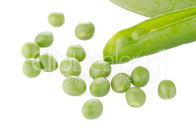 Fresh green pea pod