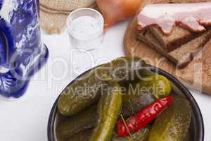 Pickled cucumbers as a snack to vodka