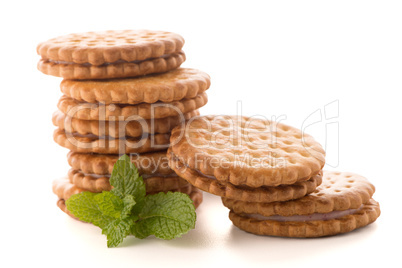 Sandwich biscuits with vanilla filling