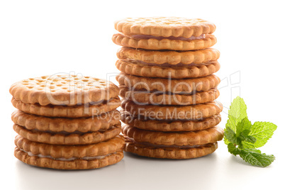 Sandwich biscuits with vanilla filling