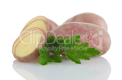 Red sliced potatoes