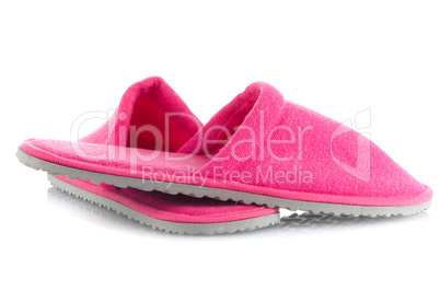 A pair of pink slippers