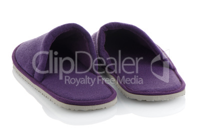 A pair of purple slippers