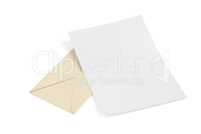 Envelope and blank paper