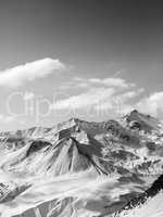 Black and white snowy mountains in nice sun day