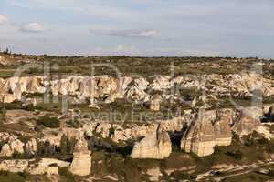 View on evening Cappadocia valley in spring