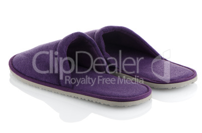 A pair of purple slippers