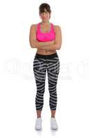 Junge Fitness Sport Frau Workout stehen fit schlank Ganzkörper