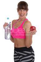 Gesunde Ernährung Diät Fitness Frau fit schlank mit trinken Ap