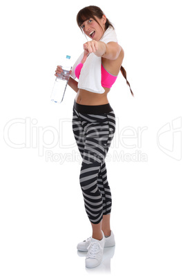 Fitness Frau beim Sport Workout Training mitmachen Ganzkörper F
