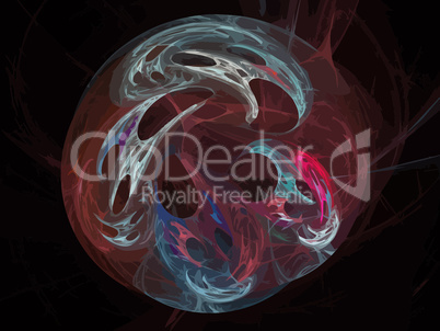 image of one Digital Fractal on Black Color image of one Digital Fractal on Black Color