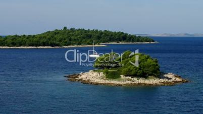 Island in Adriatic Sea and boat