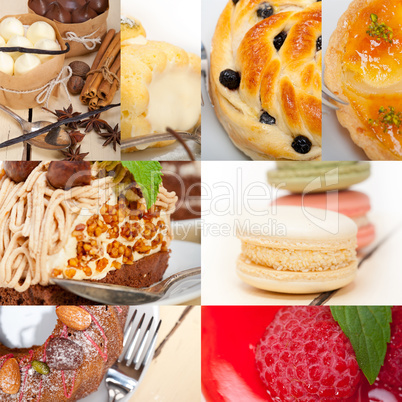 fresh dessert cake collage