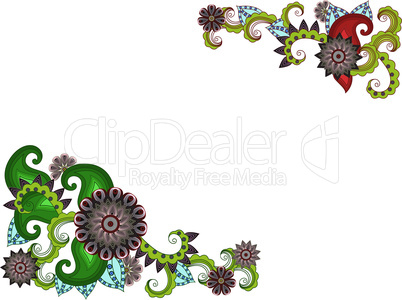 Greeting card with stylized flowers
