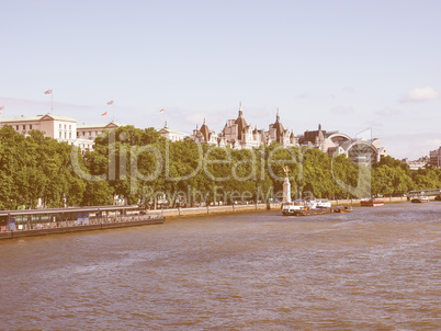 Retro looking River Thames in London