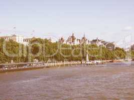 Retro looking River Thames in London