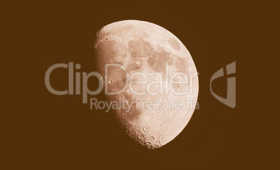 Retro looking Gibbous moon