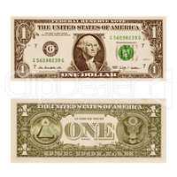 Retro look Dollar note 1 Dollar