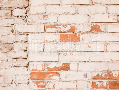 Retro looking White brick wall