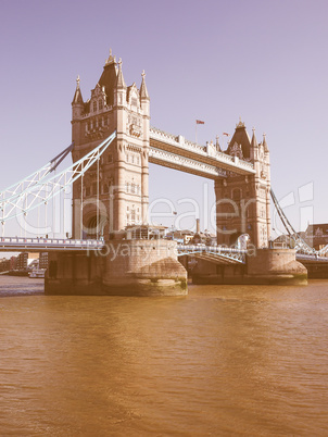 Retro looking Tower Bridge in London