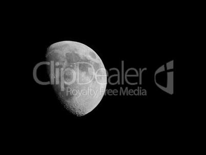 Black and white Gibbous moon