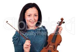 beautiful teenage girl with violin