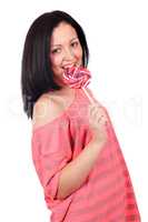 teenage girl with lollipop