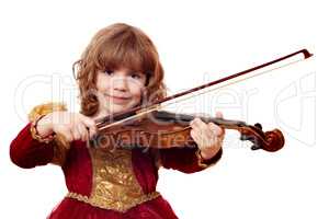 beautiful little girl play violin