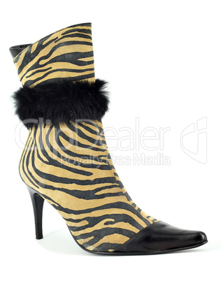women boot with tiger stripes