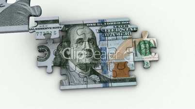 Animated Puzzles with Image of New 100 Dollars