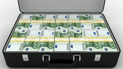 Animated Suitcase with Stacks of 100 Euro