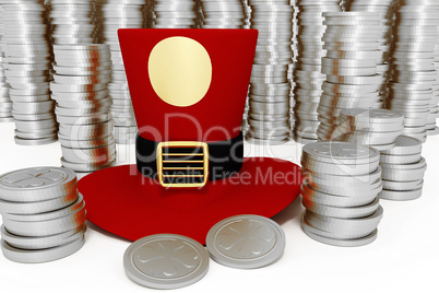 Cylinder with coins