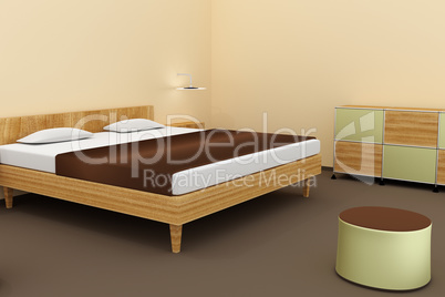 Bedroom, 3d illustration