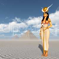 Göttin Hathor und Pyramiden