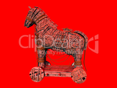 Warnsymbol für das Computerprogramm Trojanisches Pferd