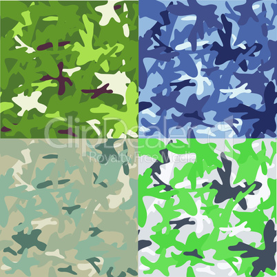 Set of camouflage military background. Seamless pattern