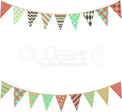 Party bunting background in flat style.