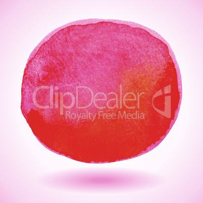 Red watercolor paint vector circle