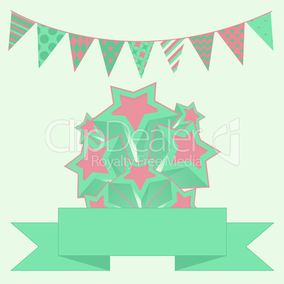 Party bunting background with stars and banner
