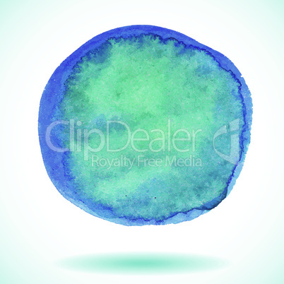 Blue vector isolated watercolor paint circle