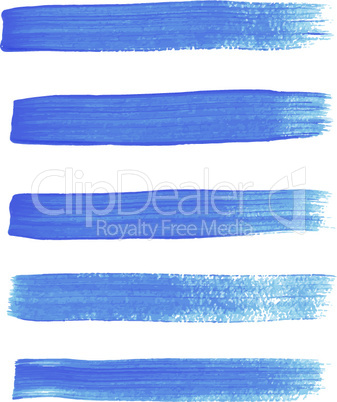 Blue ink vector brush strokes