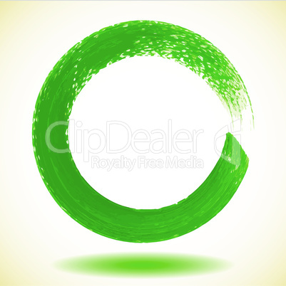 Green paintbrush circle vector frame