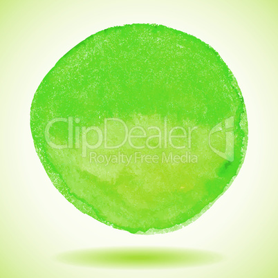 Green vector isolated watercolor paint circle